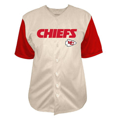 Fanatics Patrick Mahomes Kansas City Chiefs Big & Tall Baseball Button-Up Shirt Cream