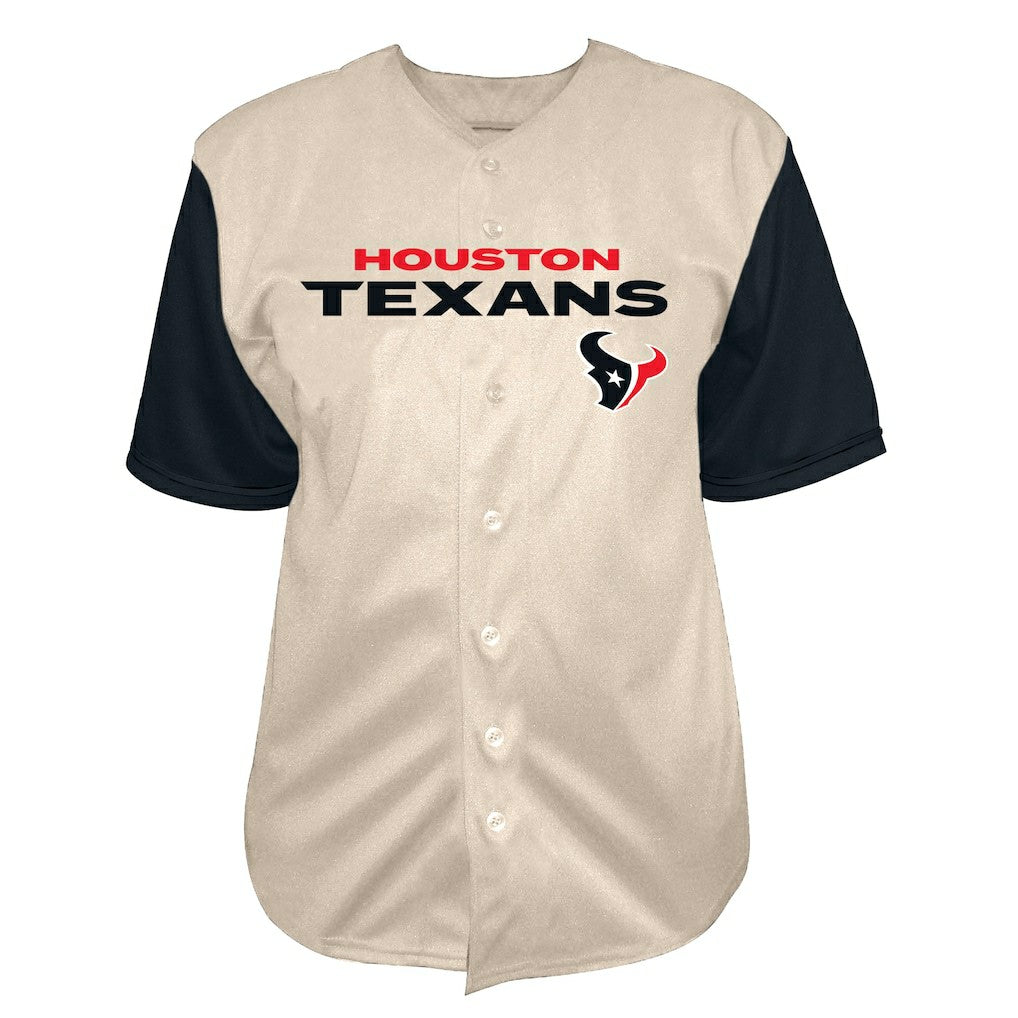 Fanatics C.J. Stroud Houston Texans Big & Tall Baseball Button-Up Shirt Cream