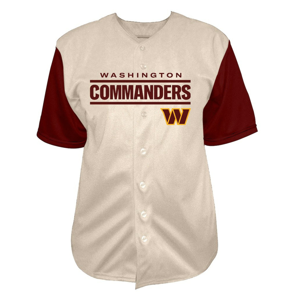 Fanatics Jayden Daniels Washington Commanders Big & Tall Baseball Button-Up Shirt Cream
