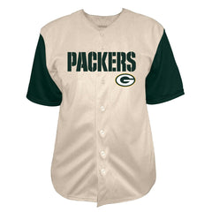 Fanatics Jordan Love Green Bay Packers Big & Tall Baseball Button-Up Shirt Cream