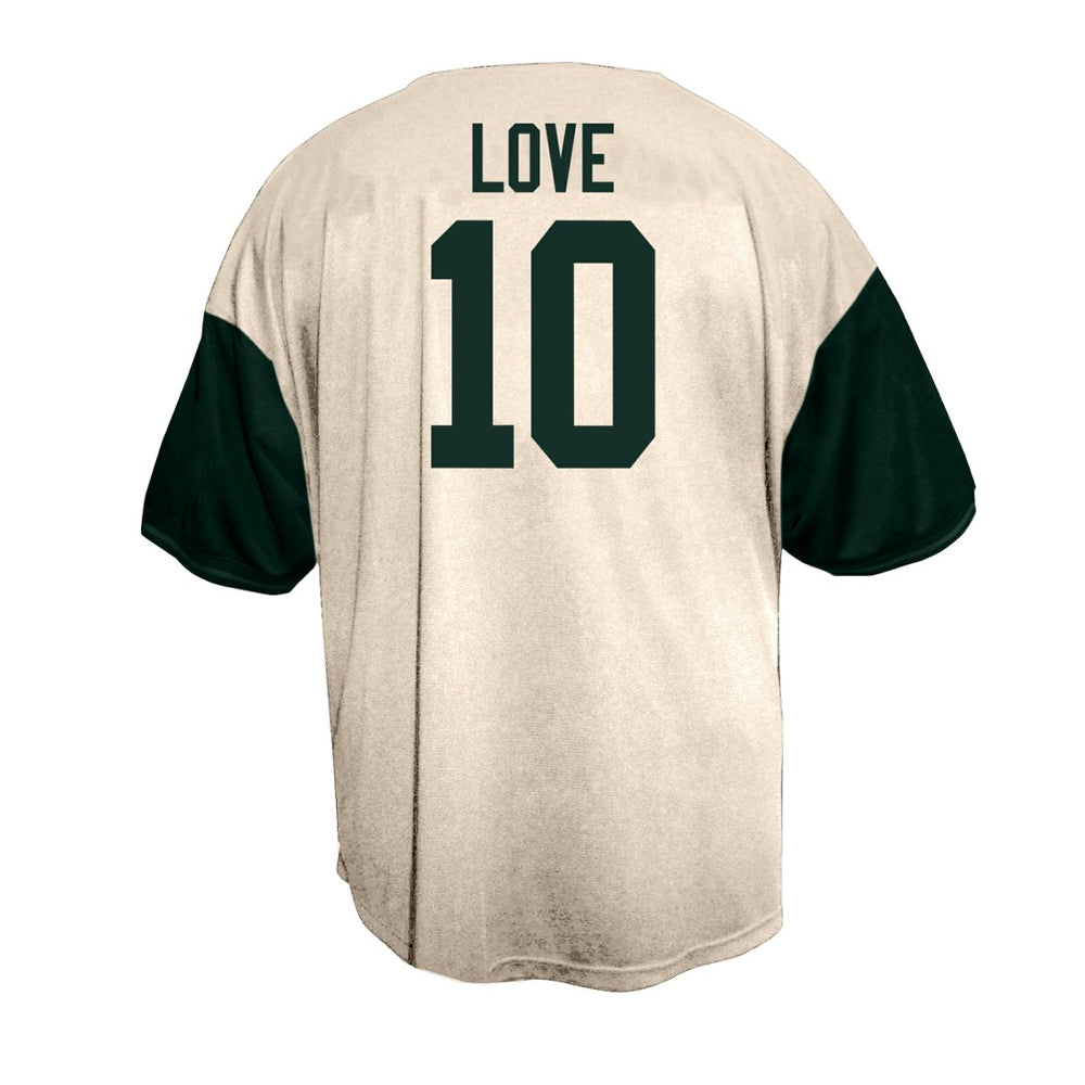 Fanatics Jordan Love Green Bay Packers Big & Tall Baseball Button-Up Shirt Cream
