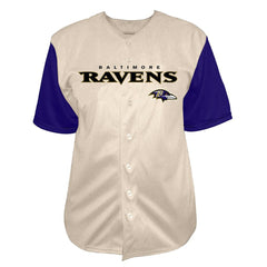 Fanatics Lamar Jackson Baltimore Ravens Big & Tall Baseball Button-Up Shirt Cream
