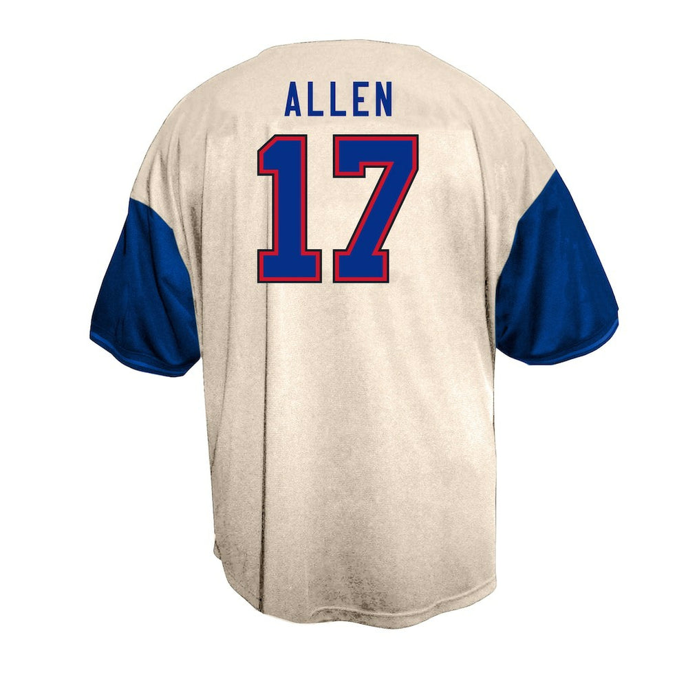 Fanatics Josh Allen Buffalo Bills Big & Tall Baseball Button-Up Shirt Cream