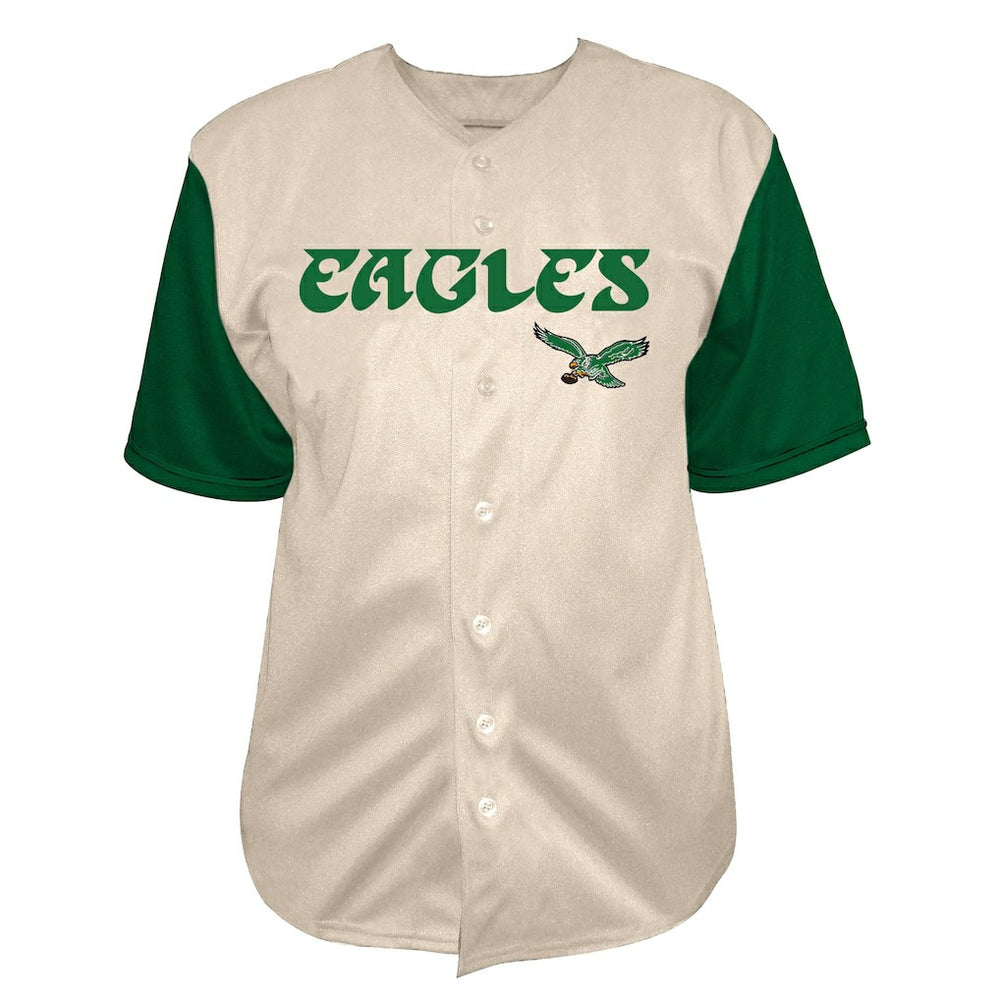 Fanatics Saquon Barkley Philadelphia Eagles Big & Tall Baseball Button-Up Shirt Cream