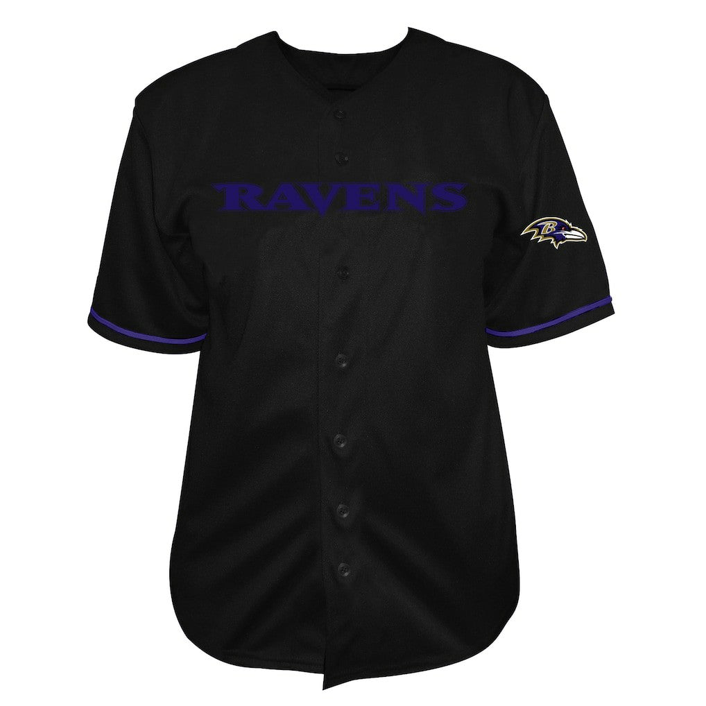 Fanatics Lamar Jackson Baltimore Ravens Big & Tall Baseball Button-Up Shirt Black