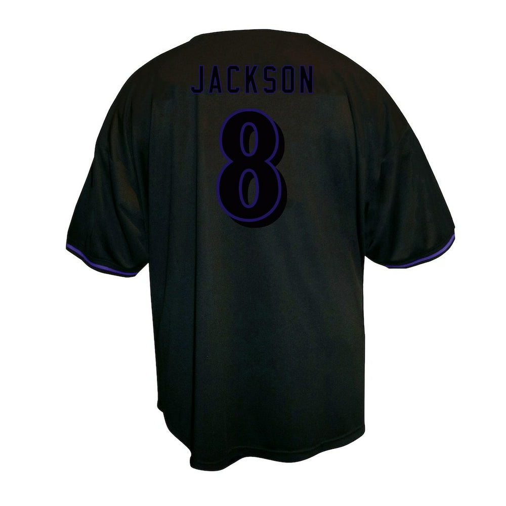 Fanatics Lamar Jackson Baltimore Ravens Big & Tall Baseball Button-Up Shirt Black