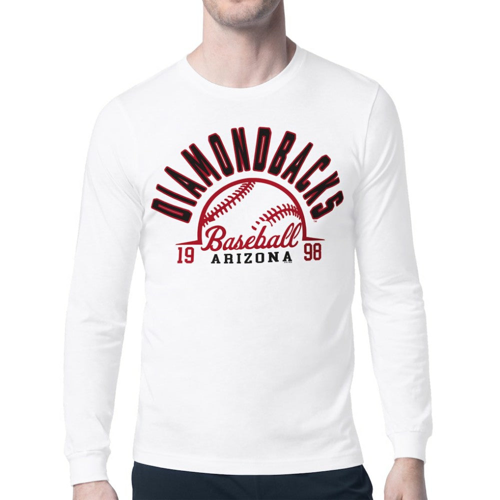 Arizona Diamondbacks Starter Half Ball Team Graphic Long Sleeve T-Shirt - White - MLB Lifestyle