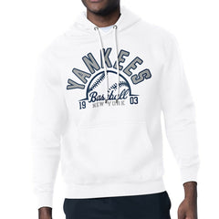 New York Yankees Starter Half Ball Team Graphic Pullover Hoodie - White - MLB Lifestyle