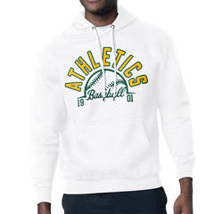 Athletics Starter Half Ball Team Graphic Pullover Hoodie - White - MLB Lifestyle