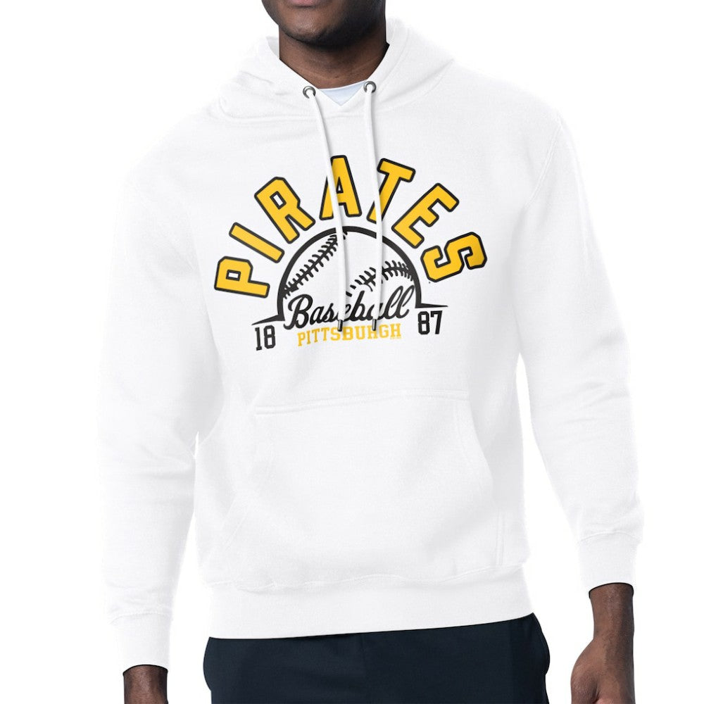 Pittsburgh Pirates Starter Half Ball Team Graphic Pullover Hoodie - White - MLB Discount
