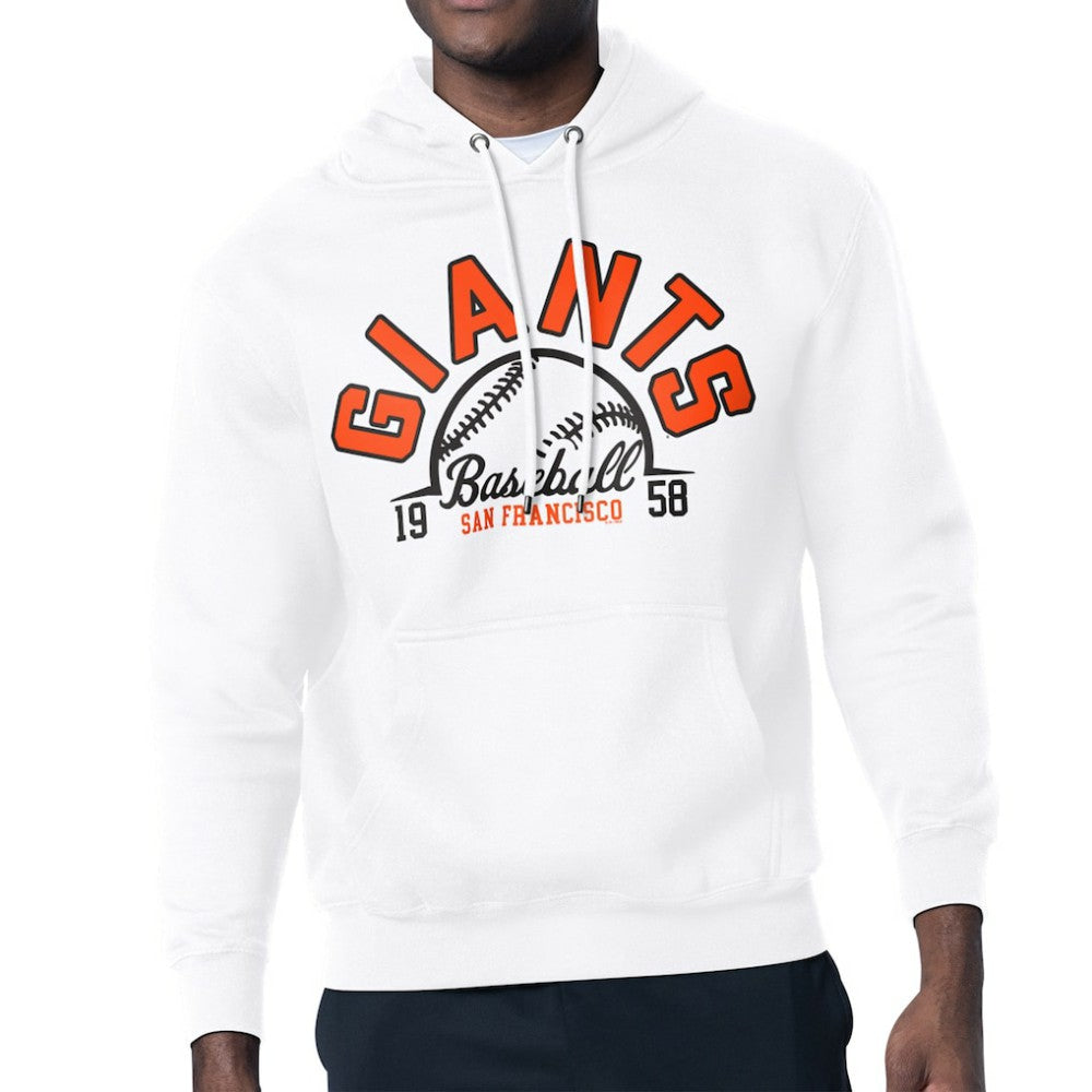 San Francisco Giants Starter Half Ball Team Graphic Pullover Hoodie - White - MLB Lifestyle