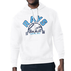 Tampa Bay Rays Starter Half Ball Team Graphic Pullover Hoodie - White - MLB Lifestyle