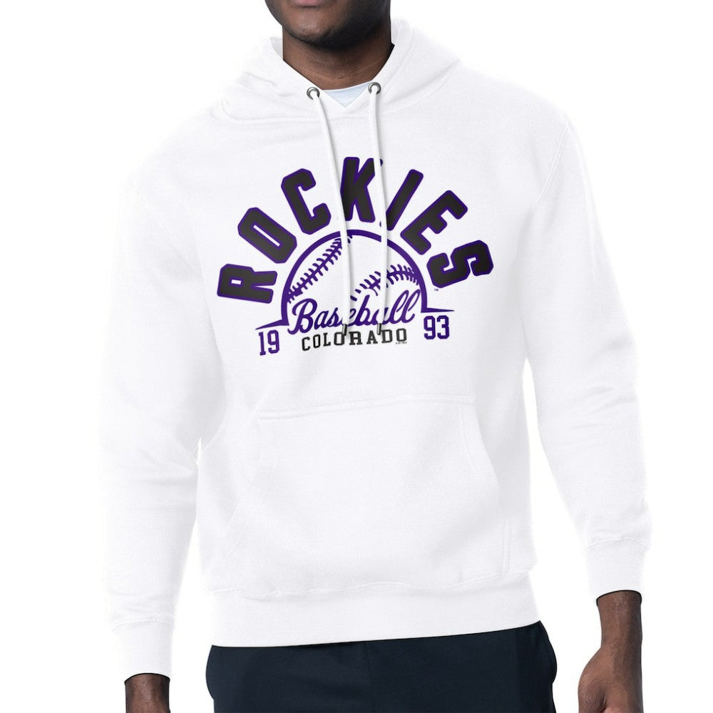Colorado Rockies Starter Half Ball Team Graphic Pullover Hoodie - White - MLB Online