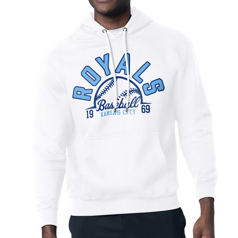 Kansas City Royals Starter Half Ball Team Graphic Pullover Hoodie - White - MLB Online