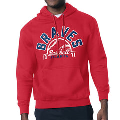Atlanta Braves Starter Half Ball Team Graphic Pullover Hoodie - Red - MLB Discount