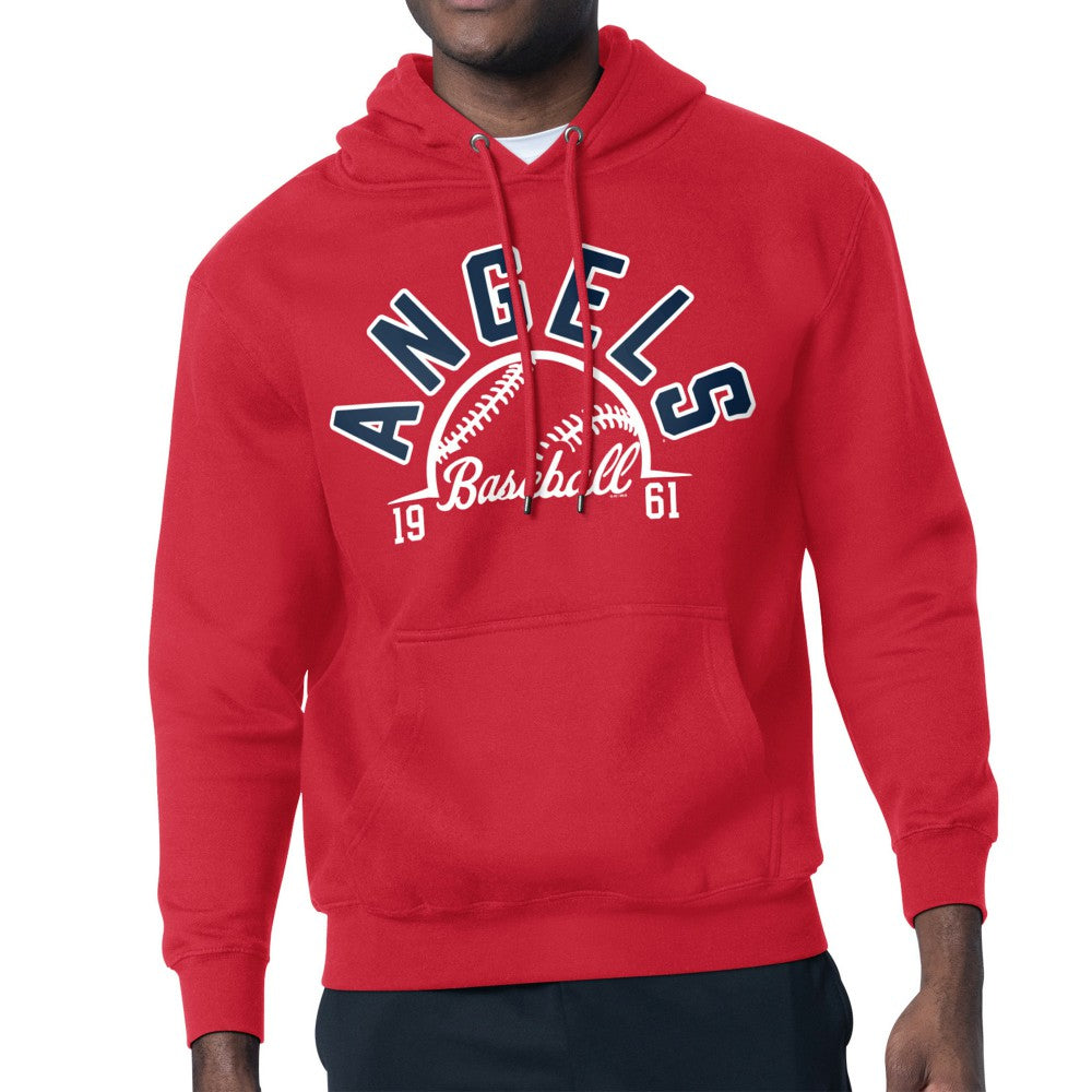 Los Angeles Angels Starter Half Ball Team Graphic Pullover Hoodie - Red - MLB Online