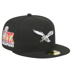 Philadelphia Eagles New Era Super Bowl LIX Champions Historic Side Patch 59FIFTY Fitted Hat Black