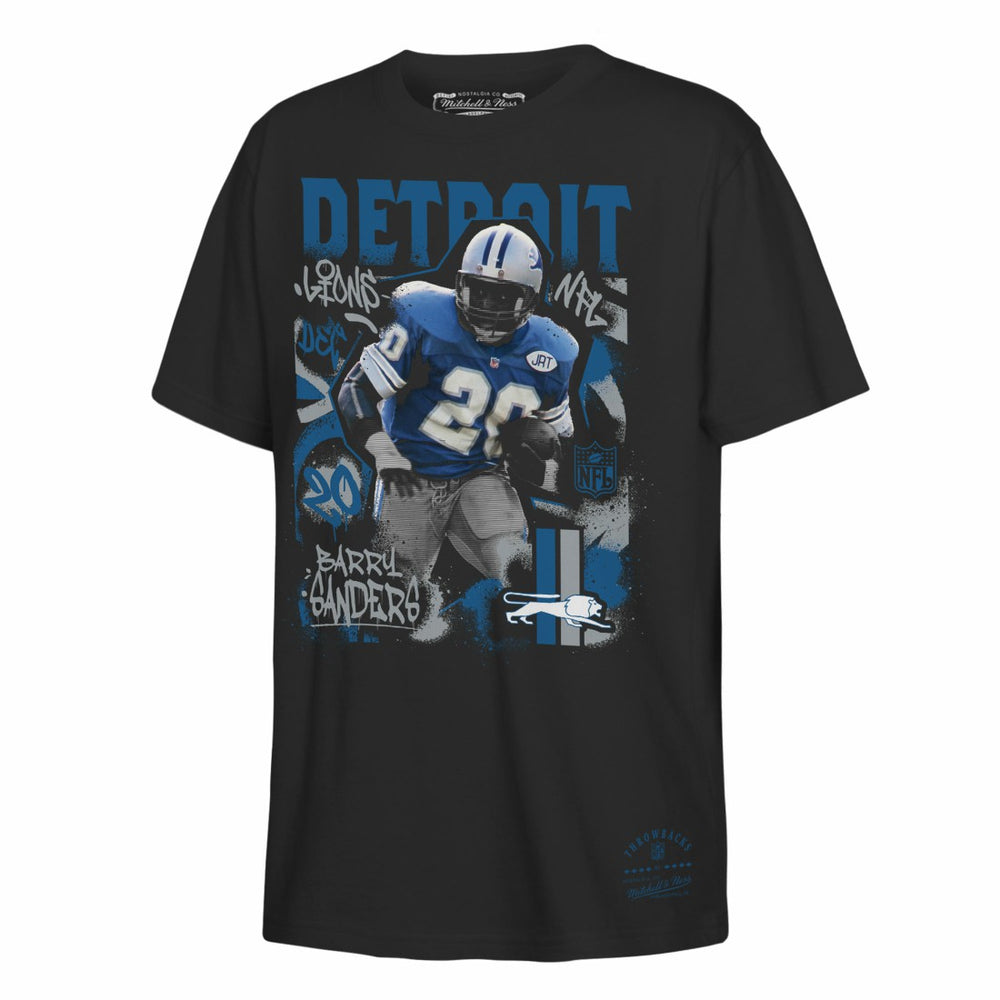 Mitchell & Ness Barry Sanders Detroit Lions Youth Star Player T-Shirt Black