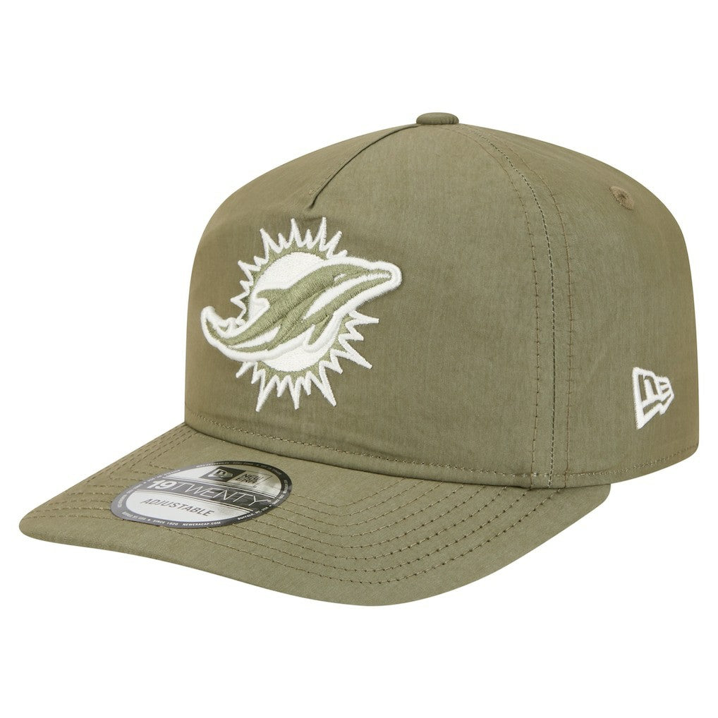 Miami Dolphins New Era Nylon 19TWENTY Adjustable Hat Olive