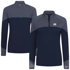 Minnesota Twins Levelwear Women's Classic Stripes Insignia 2.0 Raglan Quarter-Zip Top - Navy - MLB Sale