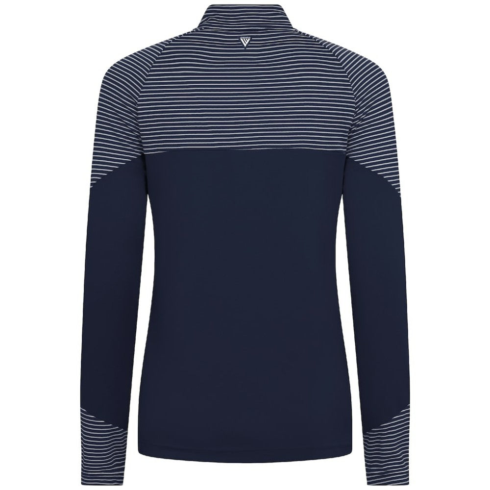 Minnesota Twins Levelwear Women's Classic Stripes Insignia 2.0 Raglan Quarter-Zip Top - Navy - MLB Sale