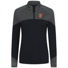 San Francisco Giants Levelwear Women's Classic Stripes Insignia 2.0 Raglan Quarter-Zip Top - Black - MLB on Sale