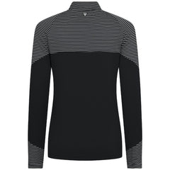 Miami Marlins Levelwear Women's Classic Stripes Insignia 2.0 Raglan Quarter-Zip Top - Black - MLB Lifestyle