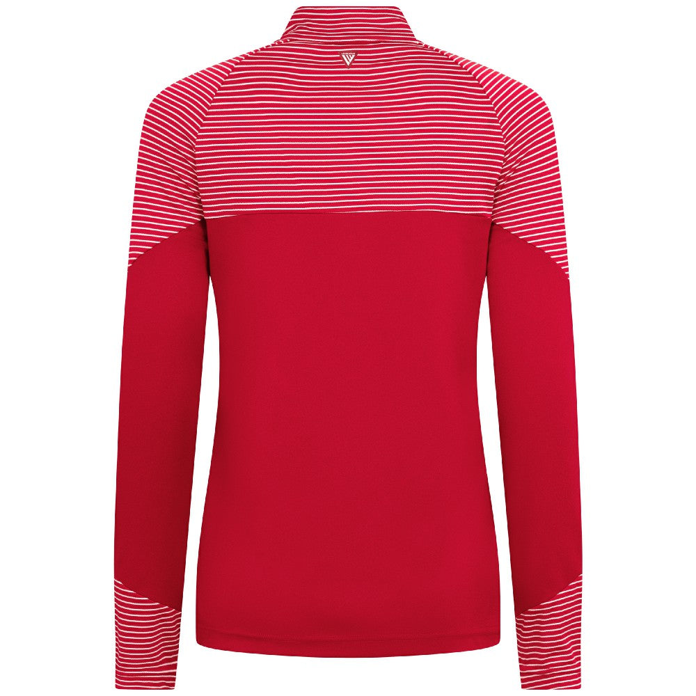 Cincinnati Reds Levelwear Women's Classic Stripes Insignia 2.0 Raglan Quarter-Zip Top - Red - MLB Sale