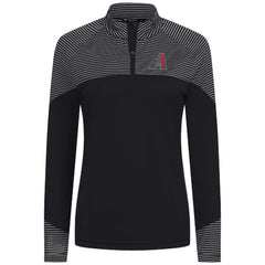 Arizona Diamondbacks Levelwear Women's Classic Stripes Insignia 2.0 Raglan Quarter-Zip Top - Black - MLB Discount