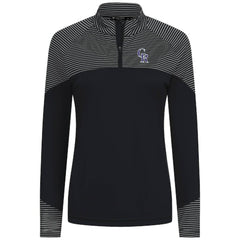 Colorado Rockies Levelwear Women's Classic Stripes Insignia 2.0 Raglan Quarter-Zip Top - Black - MLB Online