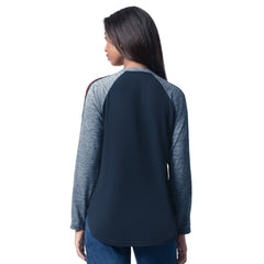 Cleveland Guardians G-III 4Her by Carl Banks Women's Top Dog Raglan Long Sleeve V-Neck T-Shirt - Navy - MLB Sale