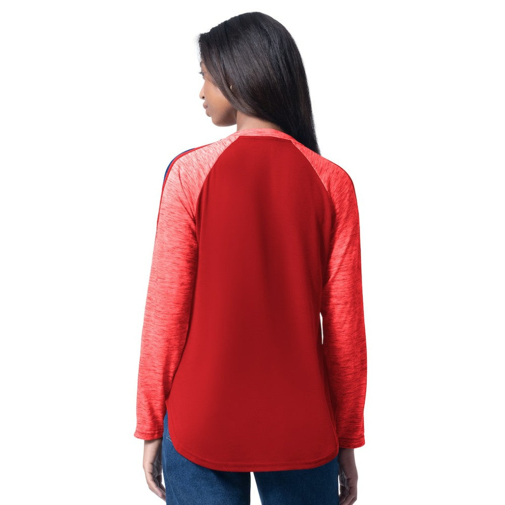 Philadelphia Phillies G-III 4Her by Carl Banks Women's Top Dog Raglan Long Sleeve V-Neck T-Shirt - Red - MLB Online