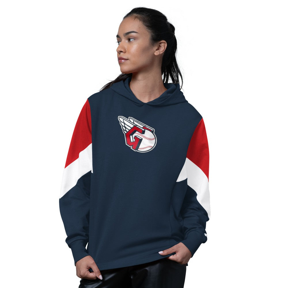 Cleveland Guardians Starter Women's Scrimmage Pullover Hoodie - Navy - MLB on Sale