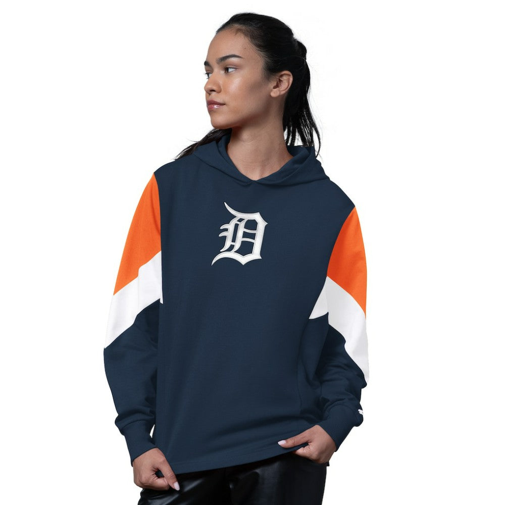 Detroit Tigers Starter Women's Scrimmage Pullover Hoodie - Navy - MLB Lifestyle