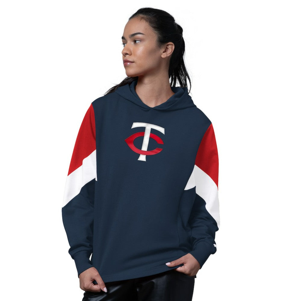 Minnesota Twins Starter Women's Scrimmage Pullover Hoodie - Navy - MLB Discount