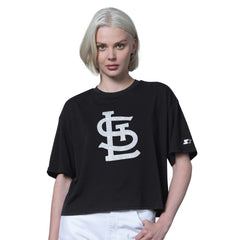 St. Louis Cardinals Starter Women's Holy Grail Boxy Cropped T-Shirt - Black - MLB Online