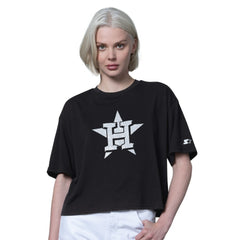Houston Astros Starter Women's Holy Grail Boxy Cropped T-Shirt - Black - MLB on Sale