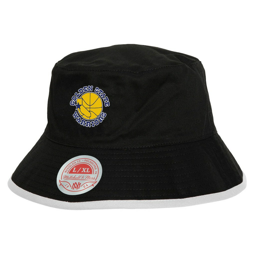 Golden State Warriors Flip It Reversible Bucket Hat for sale Black/Blue | Mitchell & Ness online