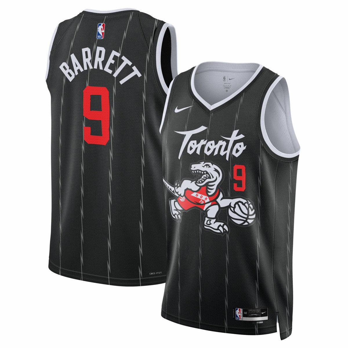 RJ Barrett Toronto Raptors Unisex 2025/26 Swingman Jersey Black City Edition | Nike US