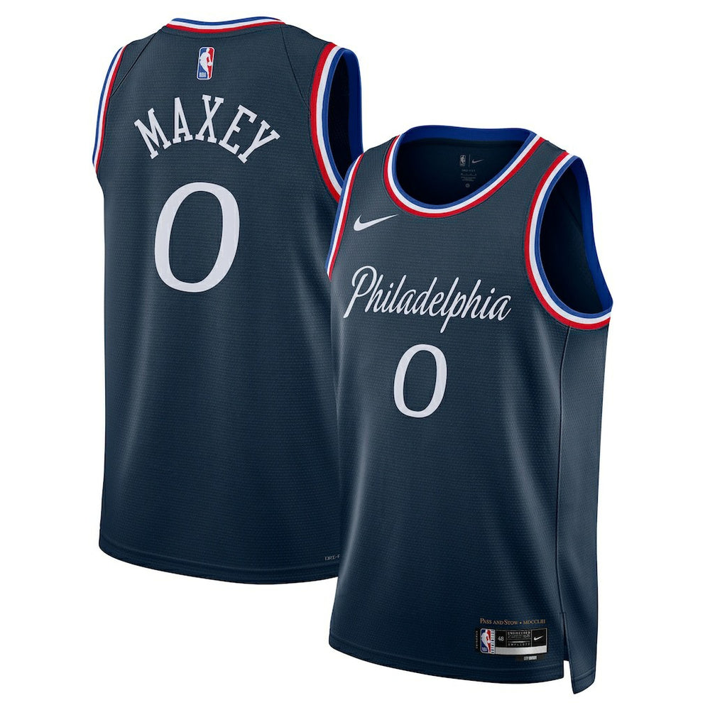 Tyrese Maxey Philadelphia 76ers Unisex 2025/26 Swingman Jersey Navy City Edition | Nike