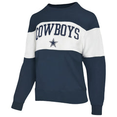 Dallas Cowboys Lauren James Women's Bling Colorblock Terry Sweatshirt Navy