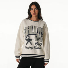 Dallas Cowboys The Wild Collective Women's Oversized Vintage French Terry Sweatshirt Cream
