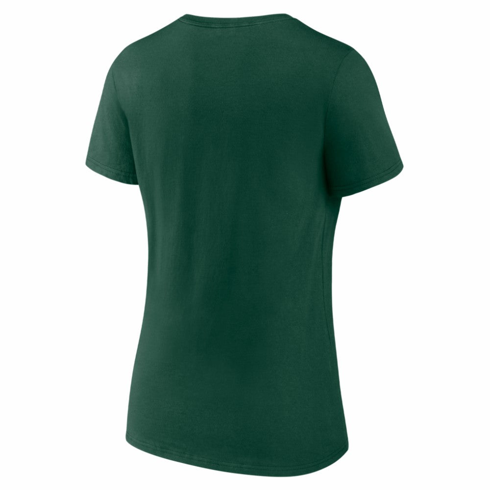 Athletics Women's Logo V-Neck T-Shirt - Green - MLB Discount