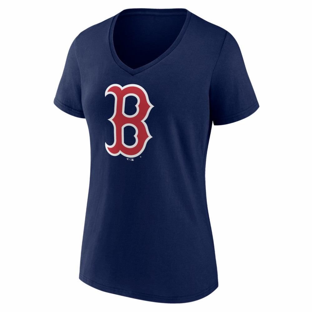 Boston Red Sox Women's Logo V-Neck T-Shirt - Navy - MLB Discount