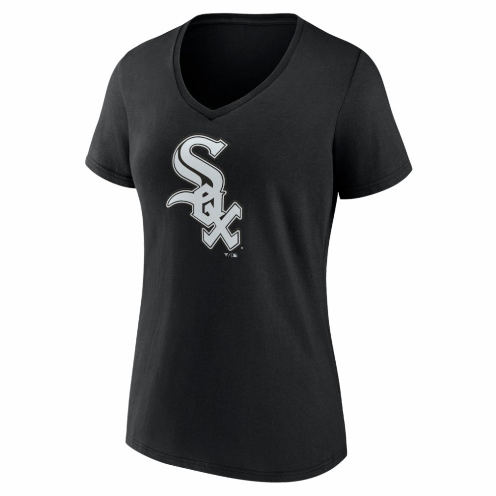 Chicago White Sox Women's Logo V-Neck T-Shirt - Black - MLB Sale