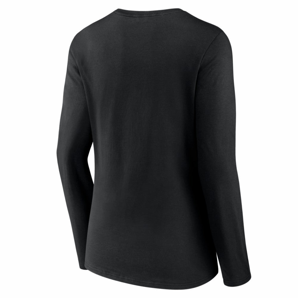 Miami Marlins Women's Logo Long Sleeve V-Neck T-Shirt - Black - MLB Online