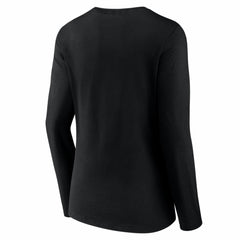 Pittsburgh Pirates Women's Logo Long Sleeve V-Neck T-Shirt - Black - MLB Discount