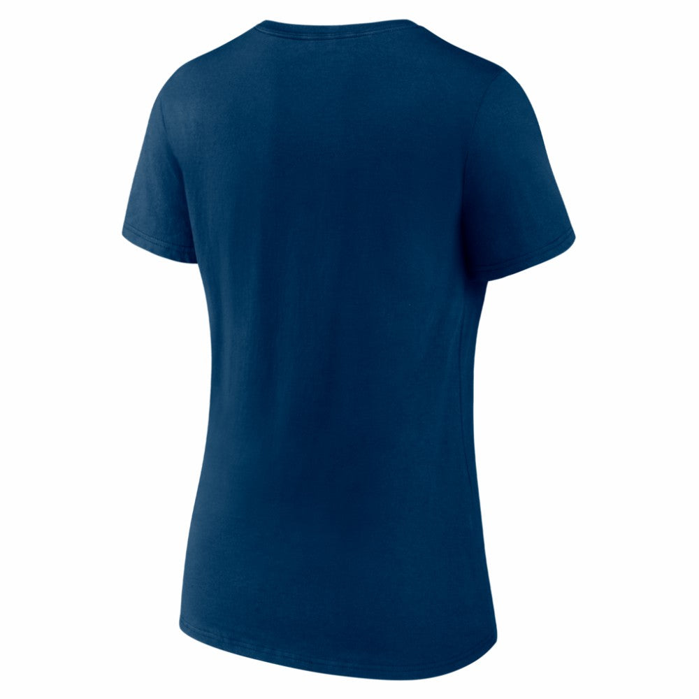 Seattle Mariners Women's Logo V-Neck T-Shirt - Navy - MLB Lifestyle