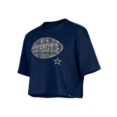 Dallas Cowboys New Era Girl's Flip Sequin Boxy T-Shirt Navy
