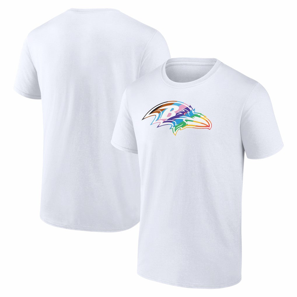 Baltimore Ravens Logo Pride T-Shirt White